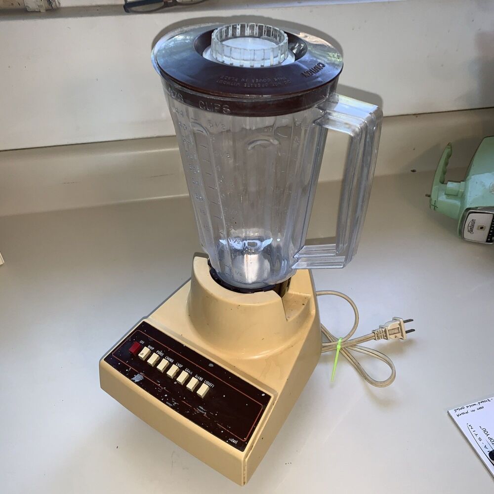 Vintage Hamilton Beach 14 Speed Blender Almond Yellow Works Model 600-3 Complete